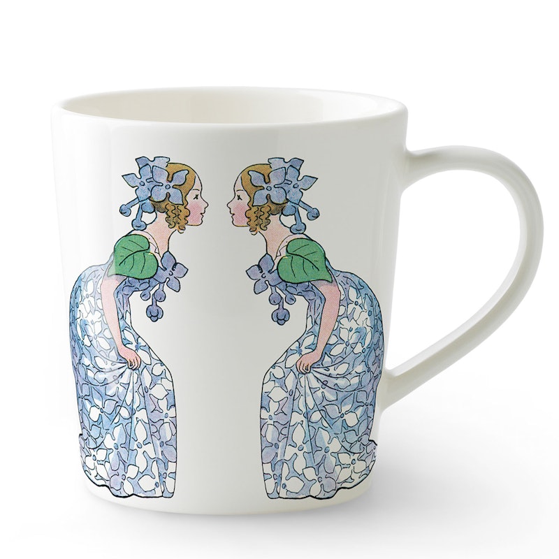 Elsa Beskow Tasse 40 cl, Weiß / Lila