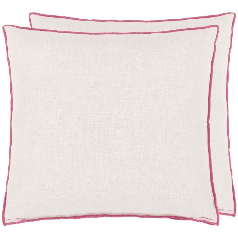 Brera Lino Kissen 43x43 cm, Alabaster / Fuchsia