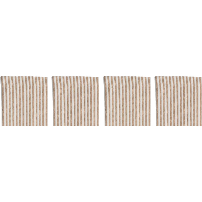 Narrow Stripe Glasuntersetzer 10x10 cm 4-er Set, Beige