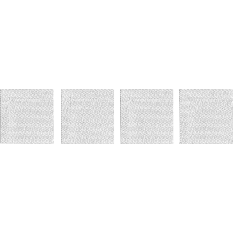 Plain Glasuntersetzer 10x10 cm 4-er Set, Weiß