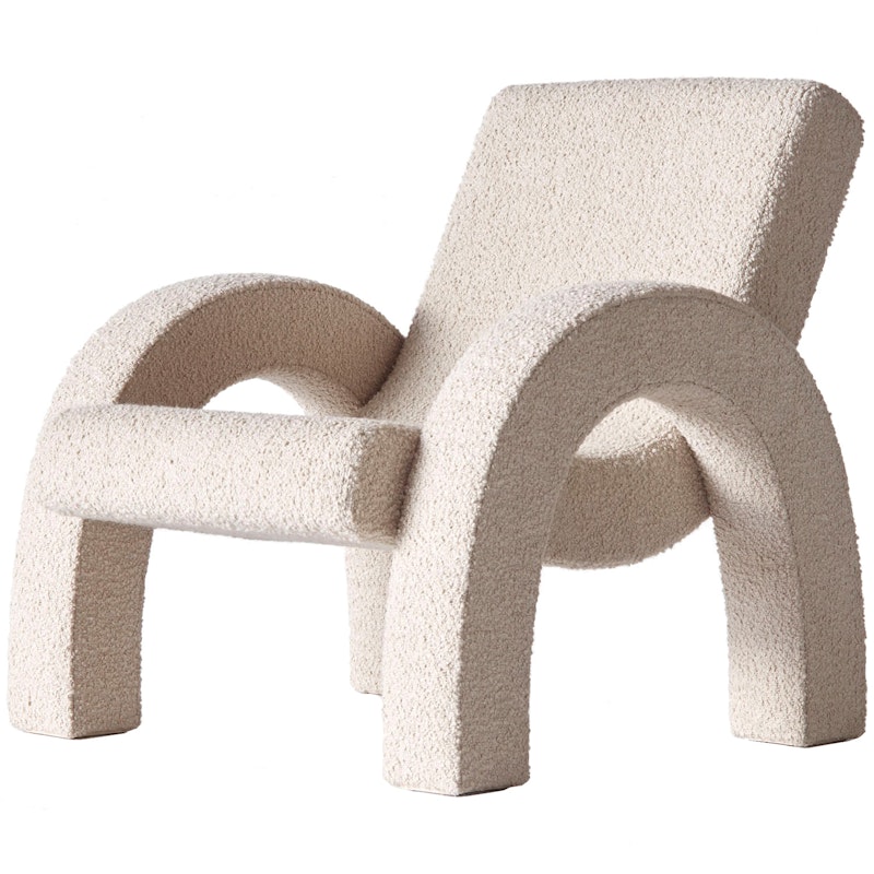 Arco Loungesessel Klein, Bouclé-Stoff Beige