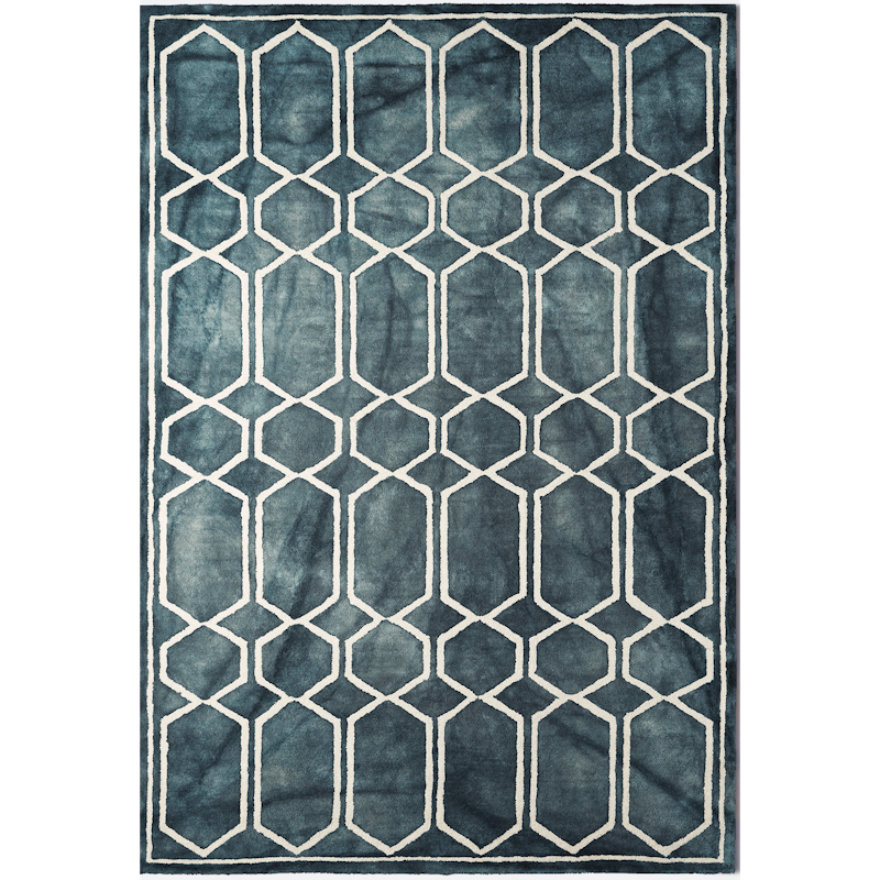 Tie Dye Wollteppich 250x350 cm, Grafitfarben