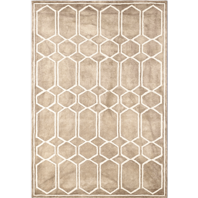 Tie Dye Wollteppich 250x350 cm, Beige