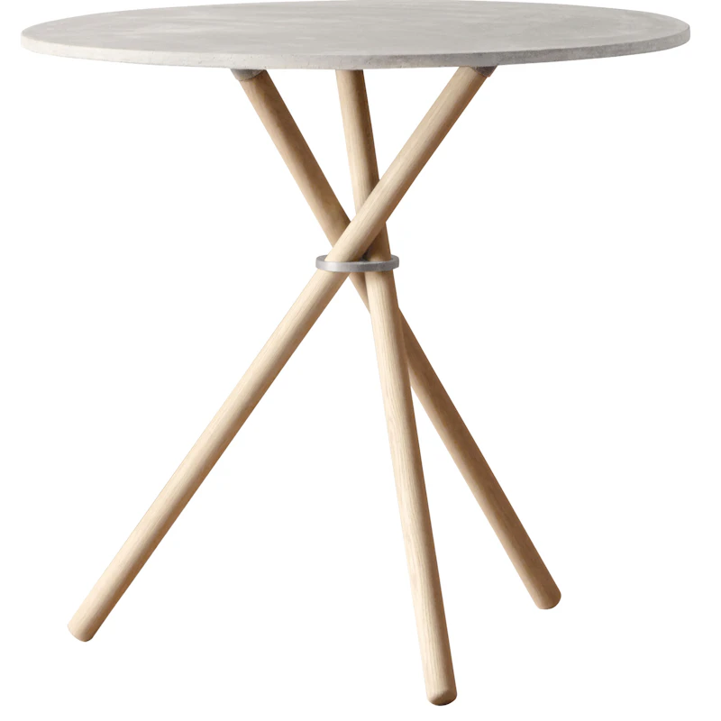Aldric Beistelltisch 80 cm, Hell Zement / Hell Eiche