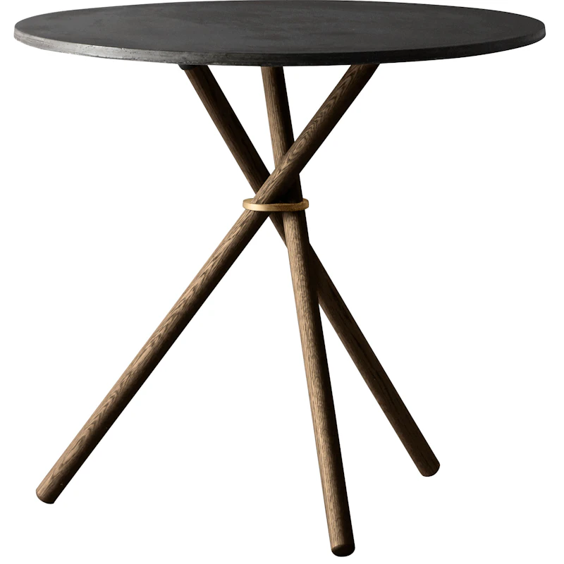 Aldric Beistelltisch 80 cm, Dunkel Zement / Dunkel Eiche