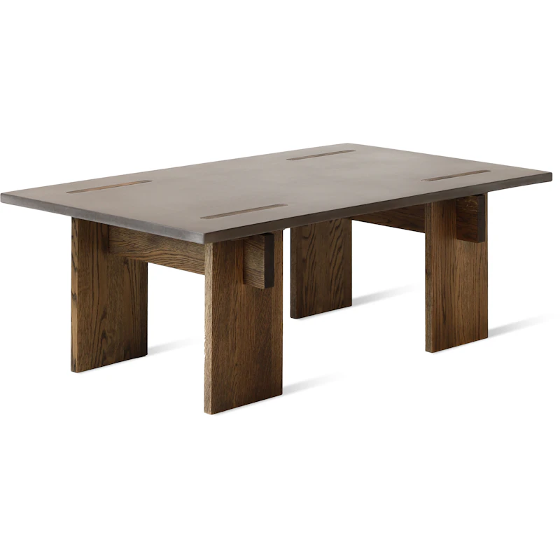 Arnold Kaffeetisch 65x110 cm, Dunkel Zement / Dunkel Eiche