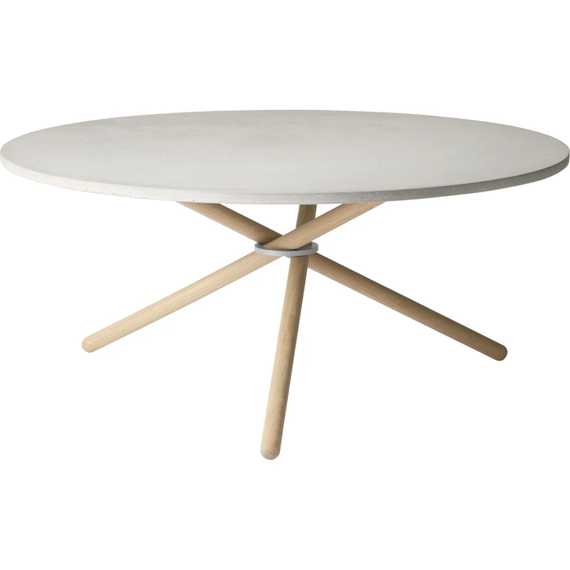 Edda Kaffeetisch 105 cm, Hell Zement / Hell Eiche