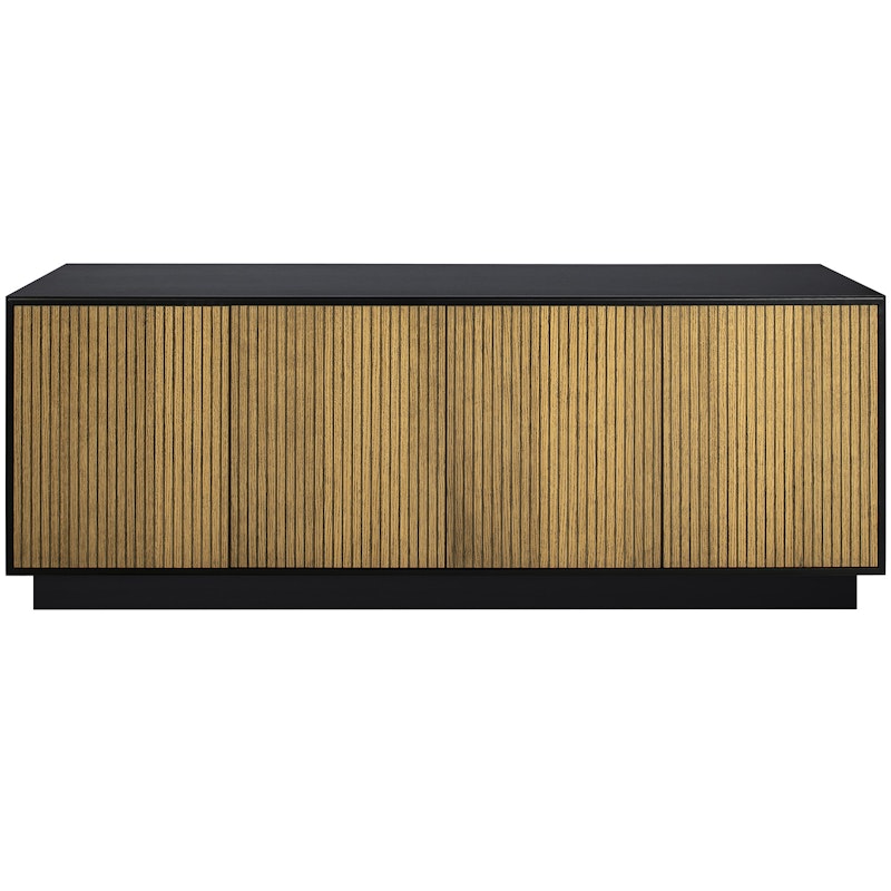 Line Burned Walnut Sideboard mit 4 Türen, Schwarz