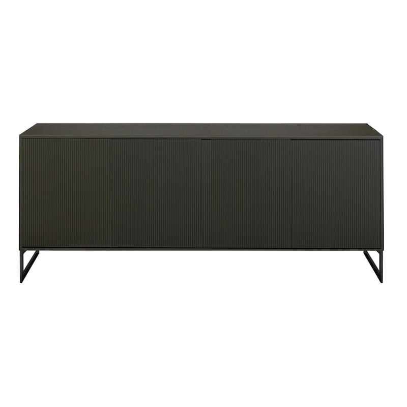 Line Sideboard 4 Türen, Schwarz/Schwarz