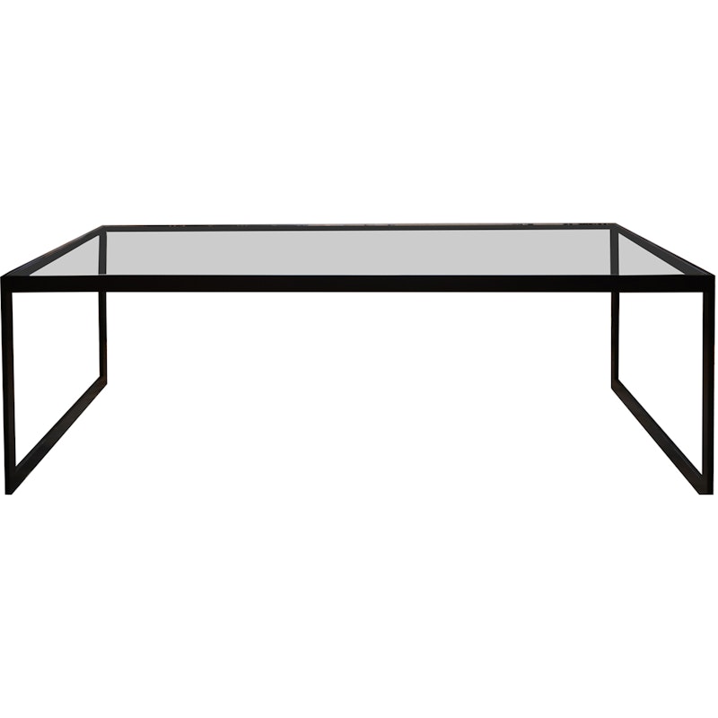 Square Kaffeetisch, 122x62 cm, Schwarz/Glass