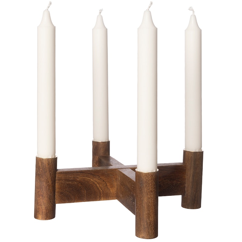 Adventskerzenhalter, Dunkles Holz