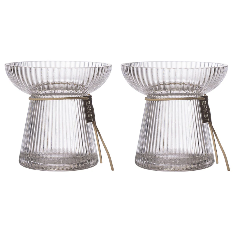 Birnenvase Mit Geriffelter Struktur 11 cm, 2-er Set
