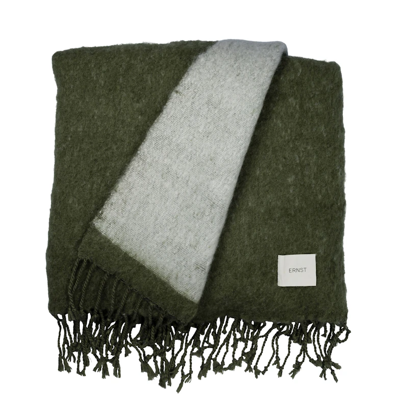 Decke 170x130, Weiß / Grün