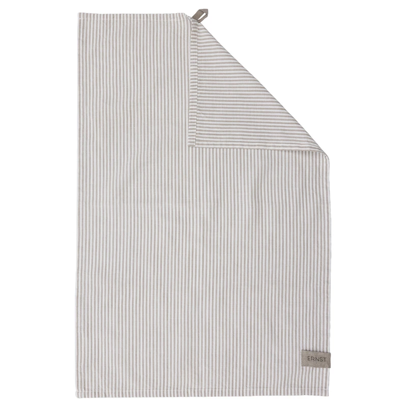 Geschirrtuch Streifen 47x70 cm, Weiß/Beige