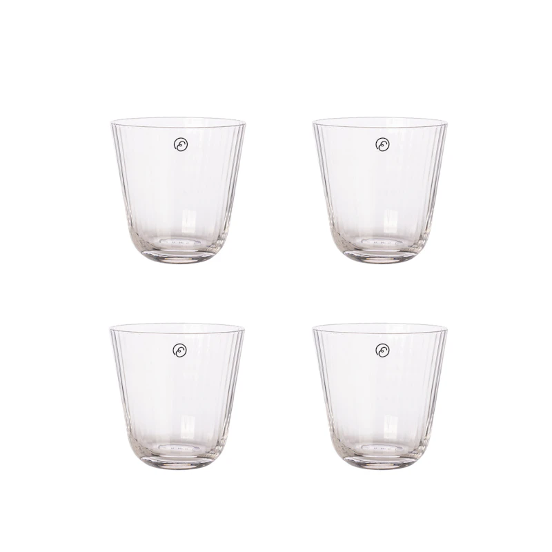 Glas Gerippt 4-er Set 25 cl