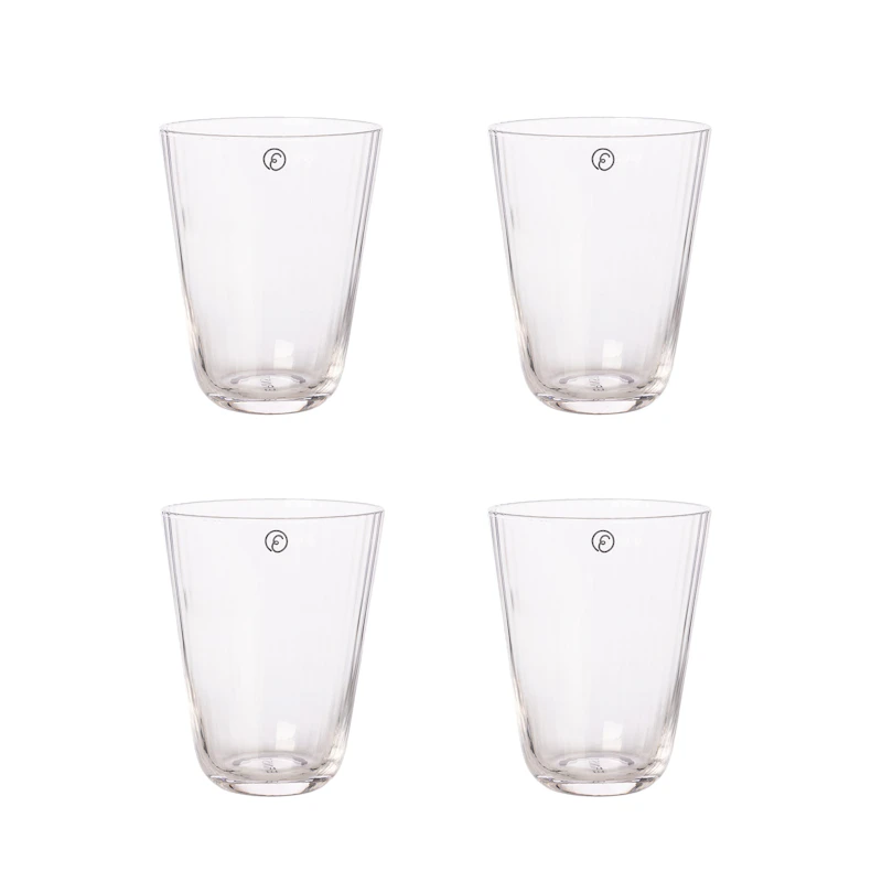 Glas Gerippt 4-er Set 30 cl
