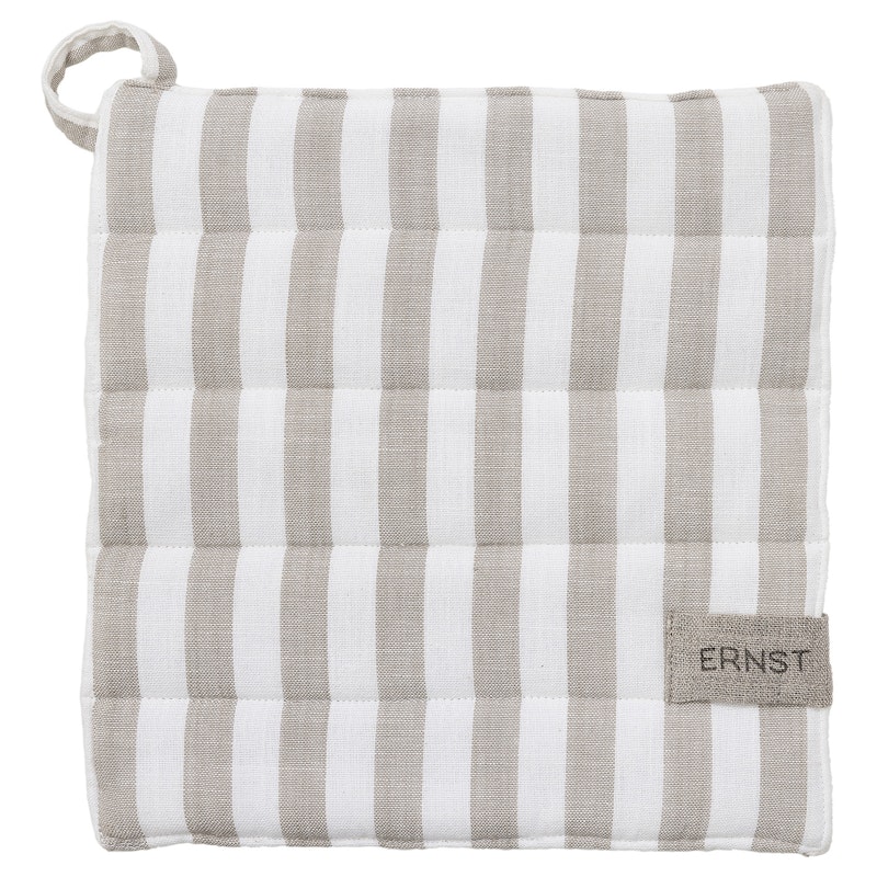 Topflappen 23x25 cm, Weiß/Beige