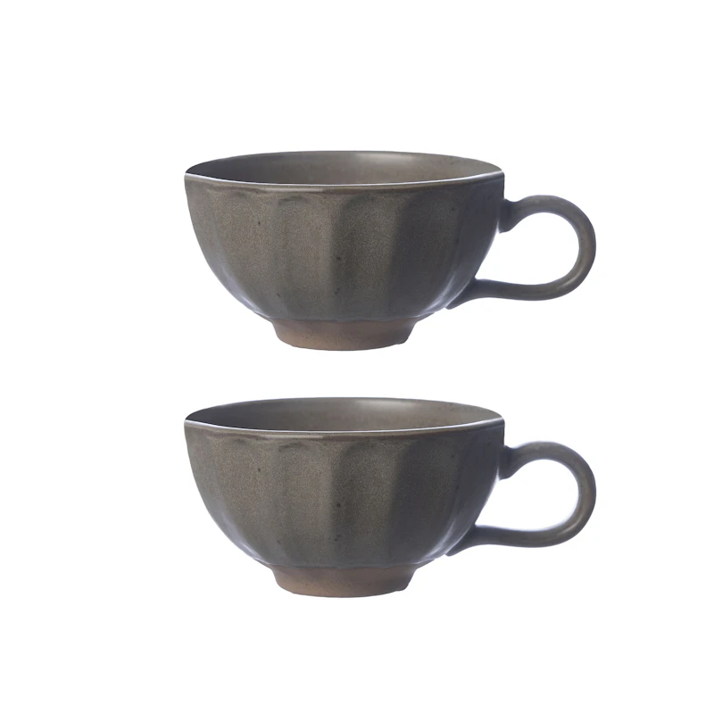 Kaffeetasse 2-er Set, Grau