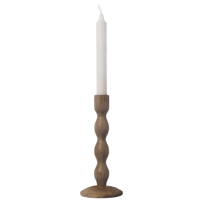 Kerzenhalter Dunkelbraun Holz 21 cm, Natur