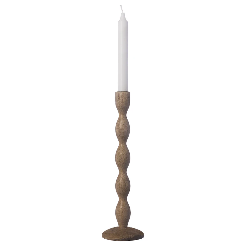 Kerzenhalter Dunkelbraun Holz 31 cm, Natürlich