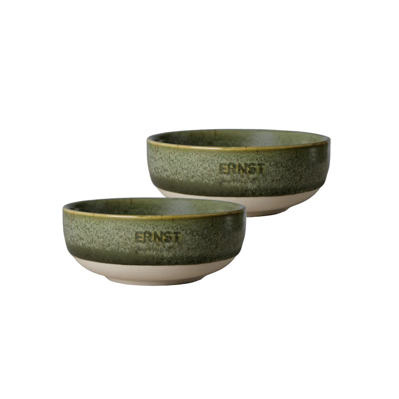 Schüssel 2-er Set ⌀ 11 cm, Grün / Natur