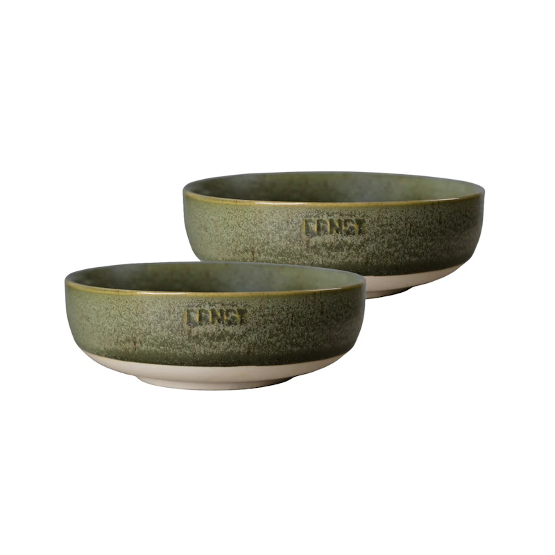 Schüssel 2-er Set ⌀ 14 cm, Grün / Natur