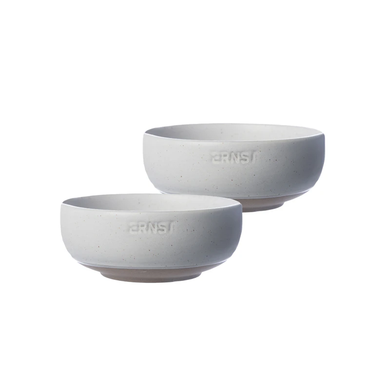 Schüssel 2-er Set ⌀ 11 cm, Weiß / Natur