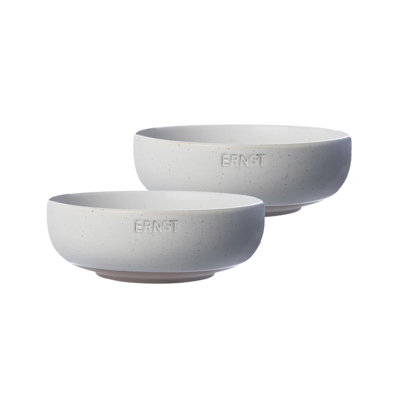 Schüssel 2-er Set ⌀ 14 cm, Weiß / Natur