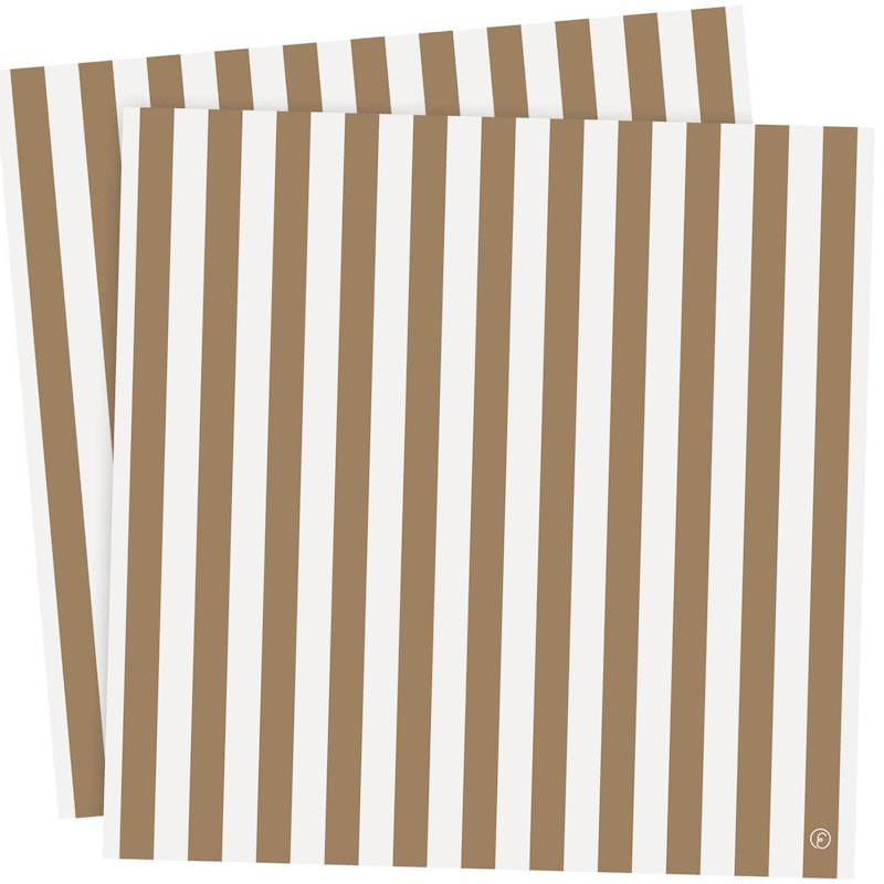 Servietten 33x33 cm 2-er Set, Weiß/Colafarben