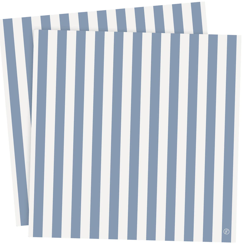 Servietten 33x33 cm 2-er Set, Weiß/Hellblau