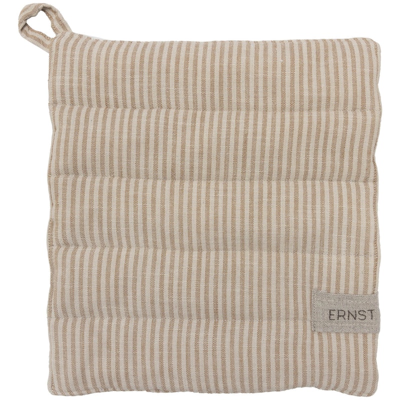 Topflappen Streifen, Beige/Colafarben