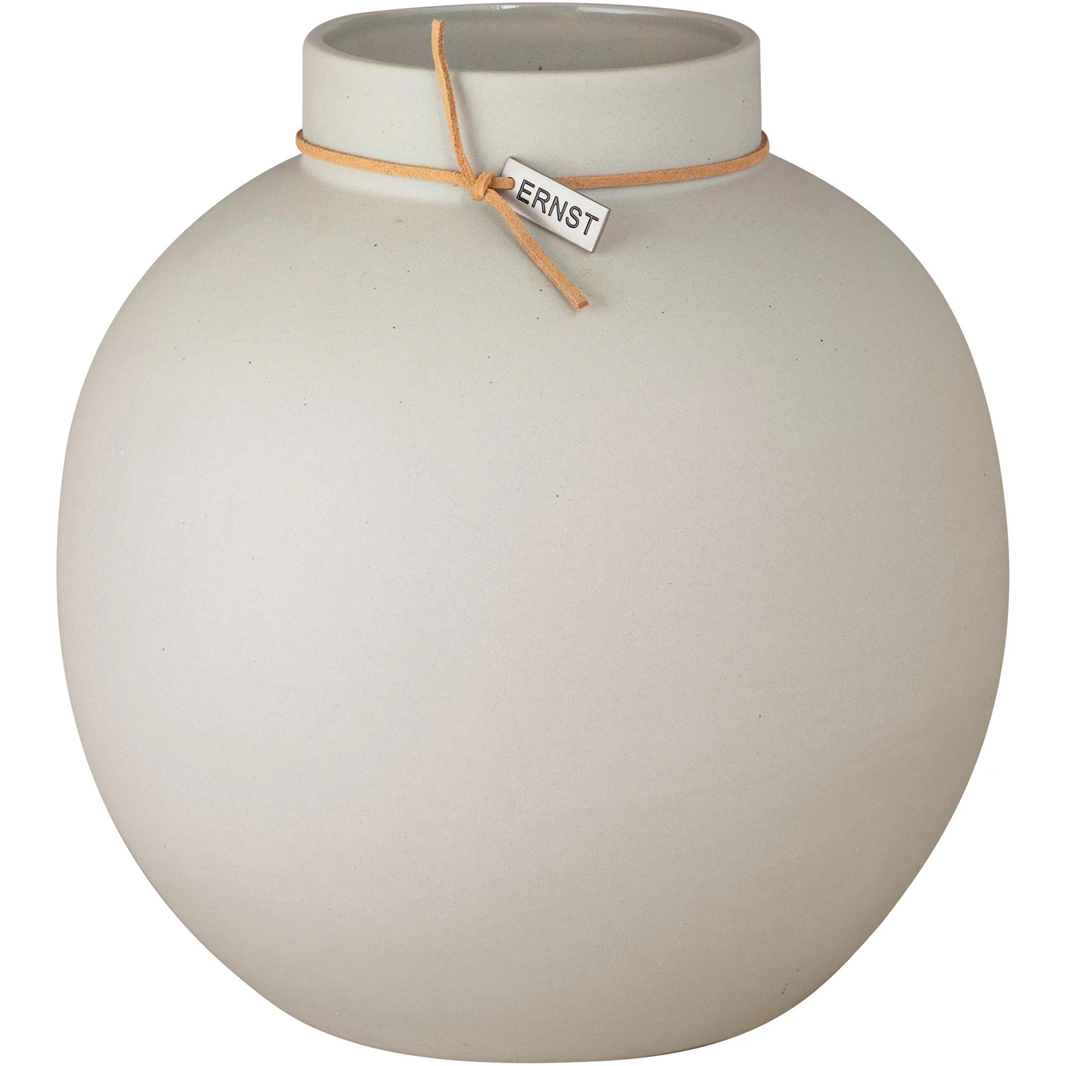 Bloomingville Steingut-Vase Rund, Cremefarben Mit Reaktiver Glasur – Deko Für Blumen & Zweige