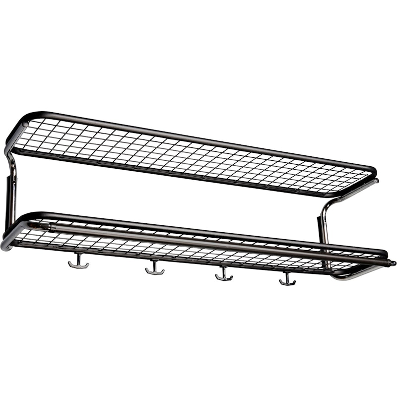 Classic 650 Hutablage Doppelt Schwarz / Chrome, 100 cm