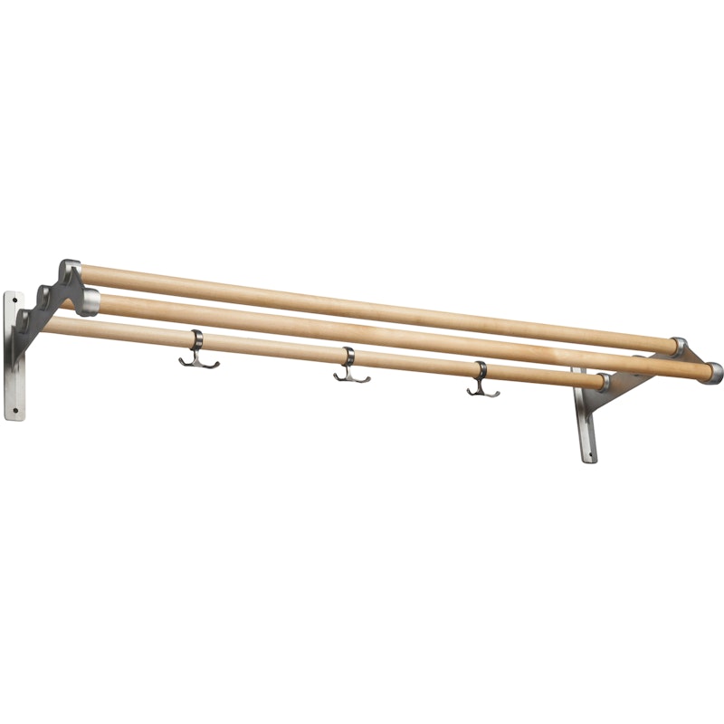 Nostalgi 291 Hutablage 100 cm, Aluminium / Birke