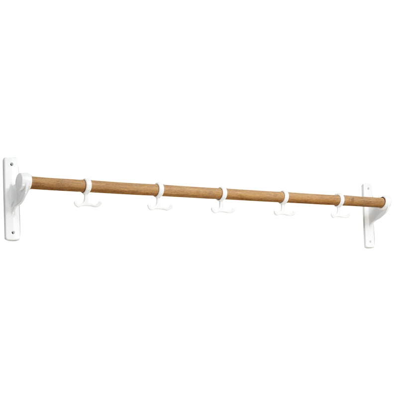 Nostalgi Hakenleiste 100 cm, Weiß / Bambus