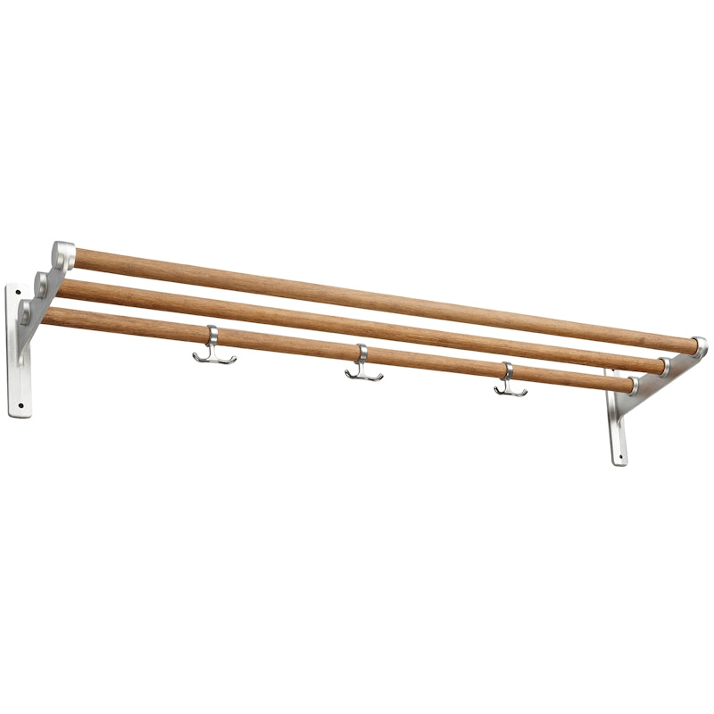 Nostalgi Hutablage 100 cm, Aluminium / Bambus