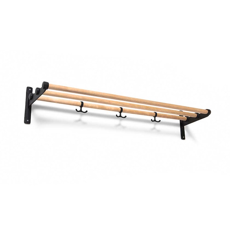 Nostalgi Hat Rack/Shoe Rack, Black Fittings Hutablage Schwarz Birke