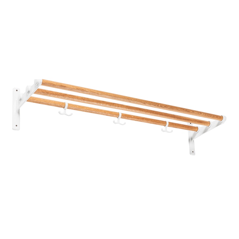 Nostalgi Hutablage / Schuhregal 100 cm, Weiß / Eiche