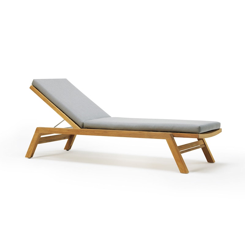 Costes Sonnenliege mit Kissen, Teakholz / Nature Grey