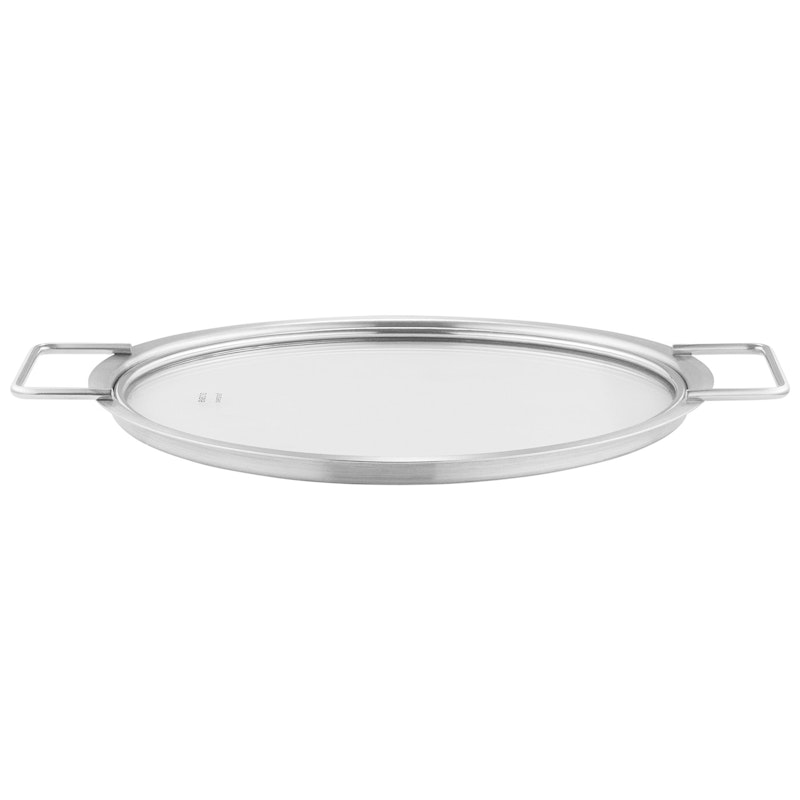 Glasdeckel Gebürsteter Stahl, 24 cm
