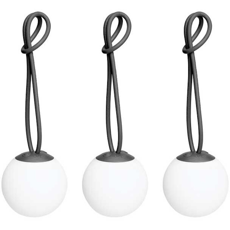 Bolleke Mini Tischlampe Tragbar 3-er Set, Anthrazit