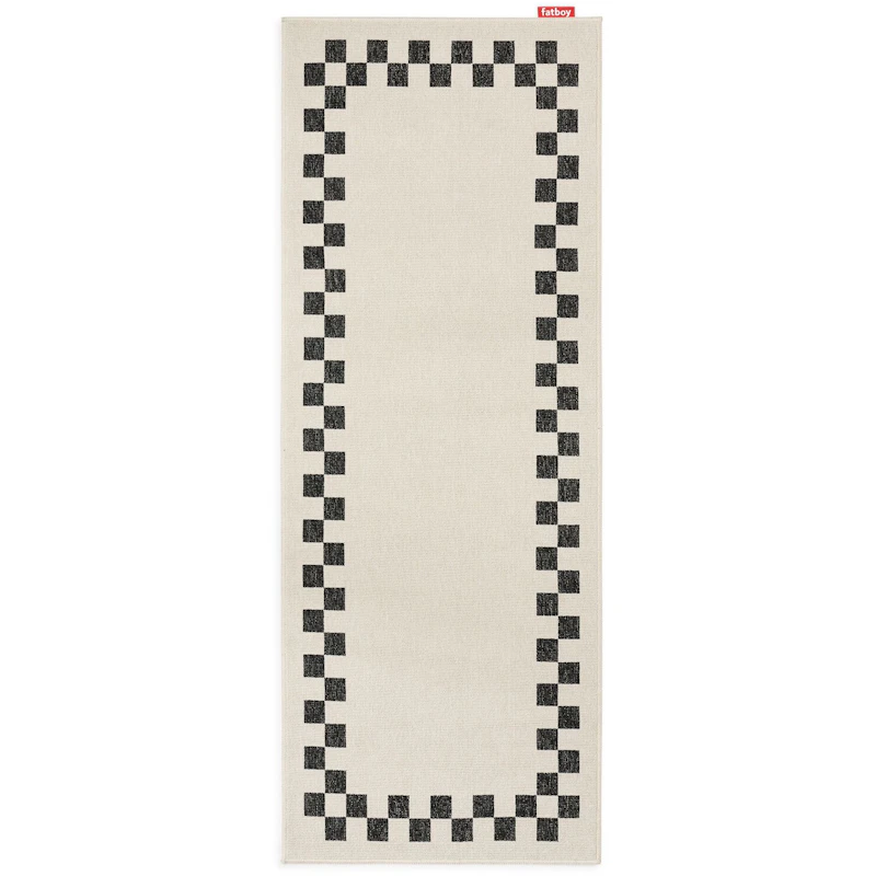 Carpretty Catwalk Check Border Teppich, Anthrazit / Creme