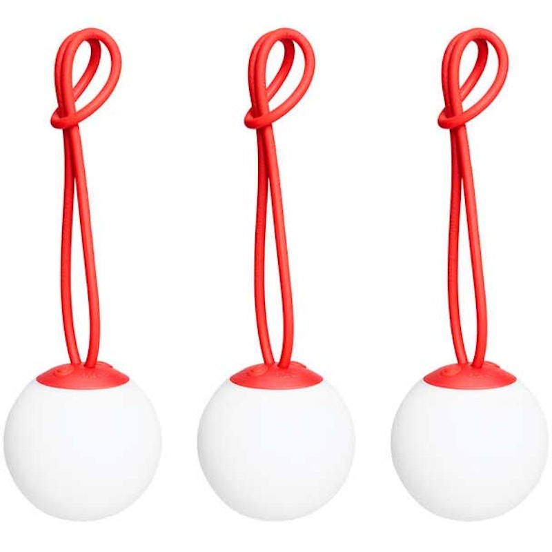 Bolleke Mini Tischlampe Tragbar 3-er Set, Rot