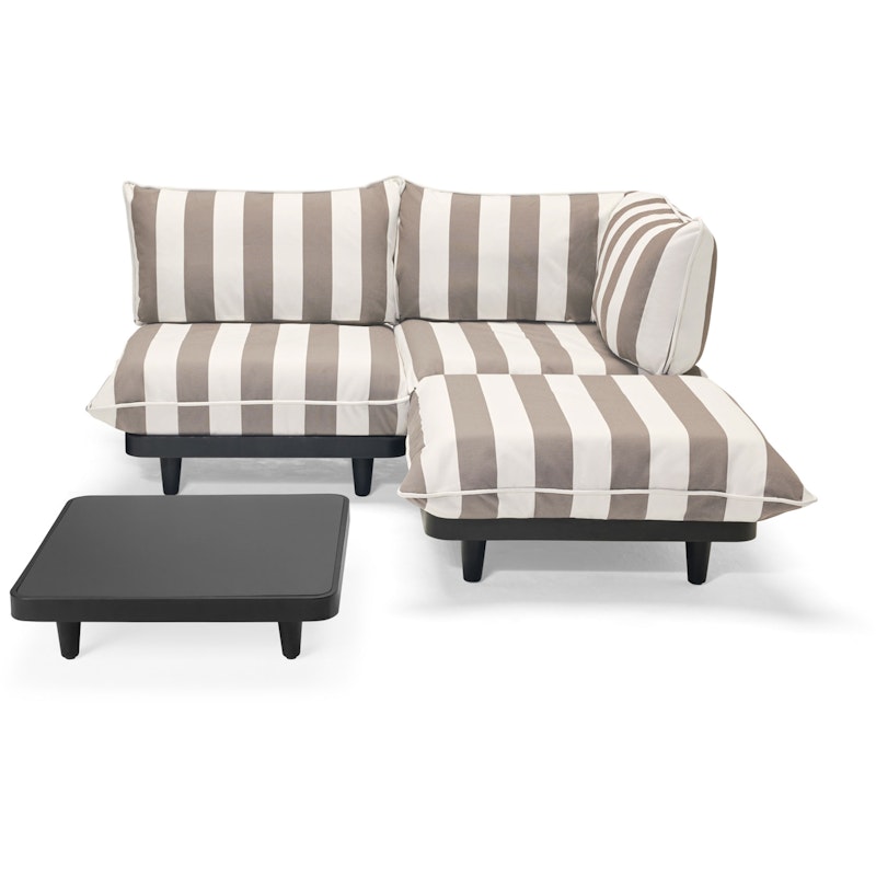 Paletti Sofa Medium Mit Kaffeetisch, Stripe Cacao (Right)