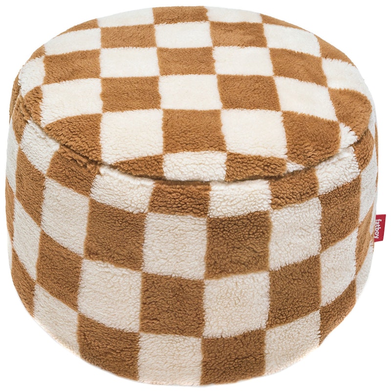 Point Teddy Chess Pouf, Almond Creme