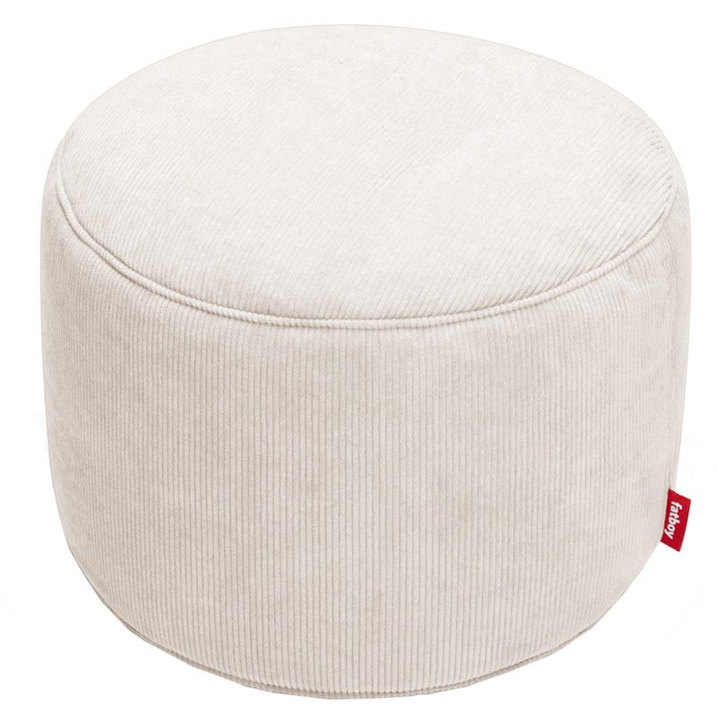 Recycled Point Cord Pouf Ø50 cm, Cream