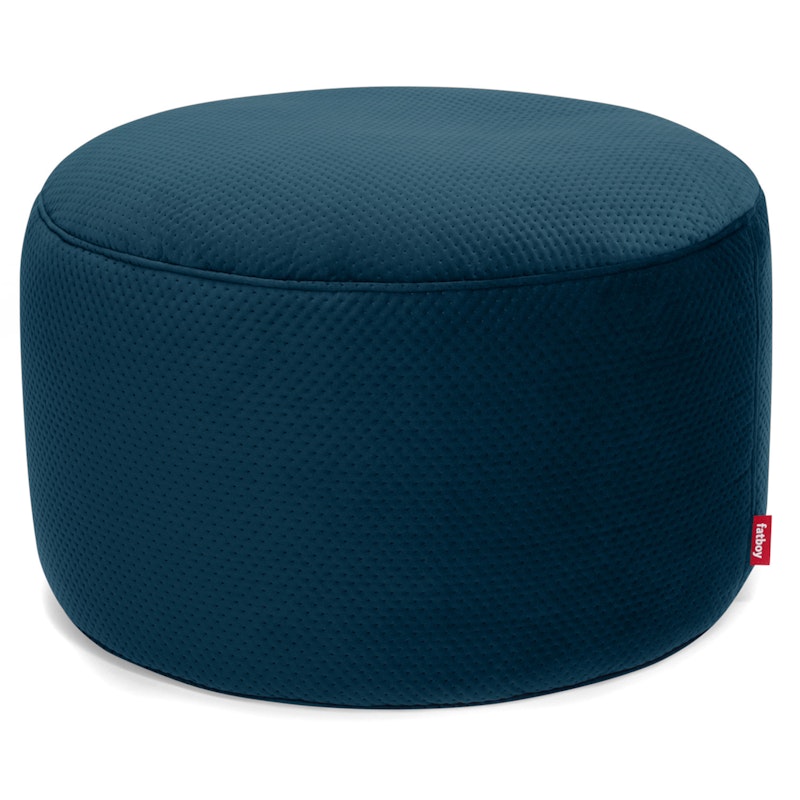 Recycled Point Royal Velvet Pouf Ø40 cm, Deep Sea