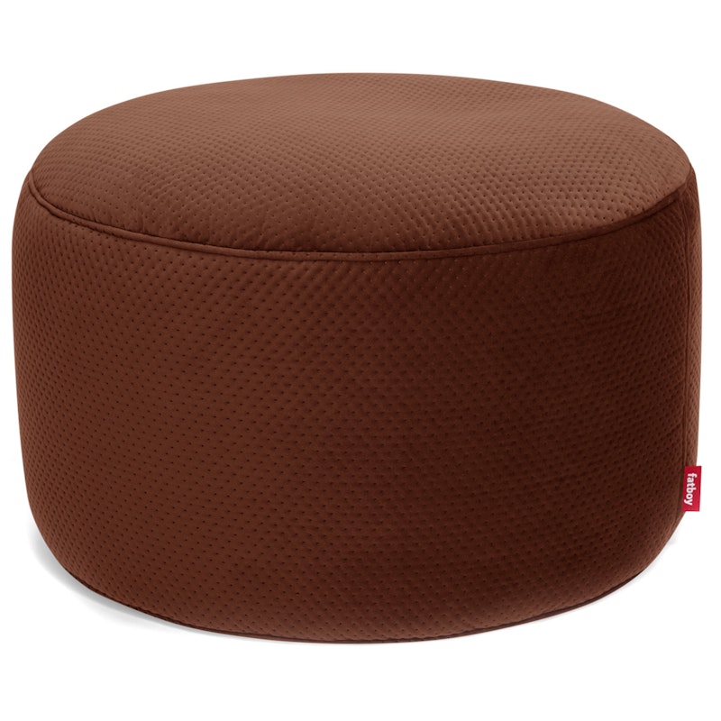 Recycled Point Royal Velvet Pouf Ø40 cm, Tobacco