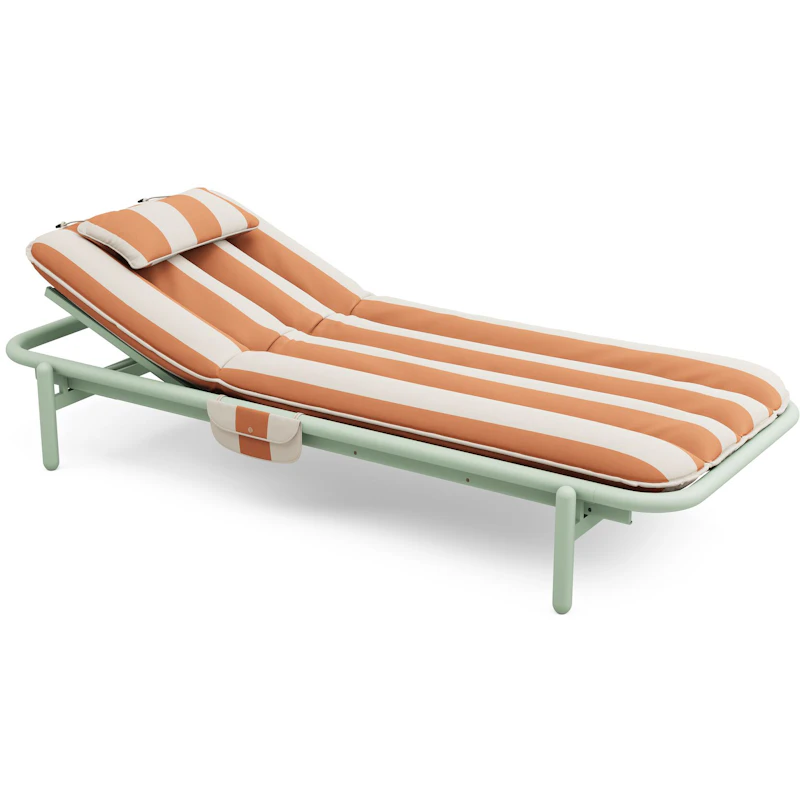 Sunbun Tagesliege Outdoor, Mist Green / Stripe Orange