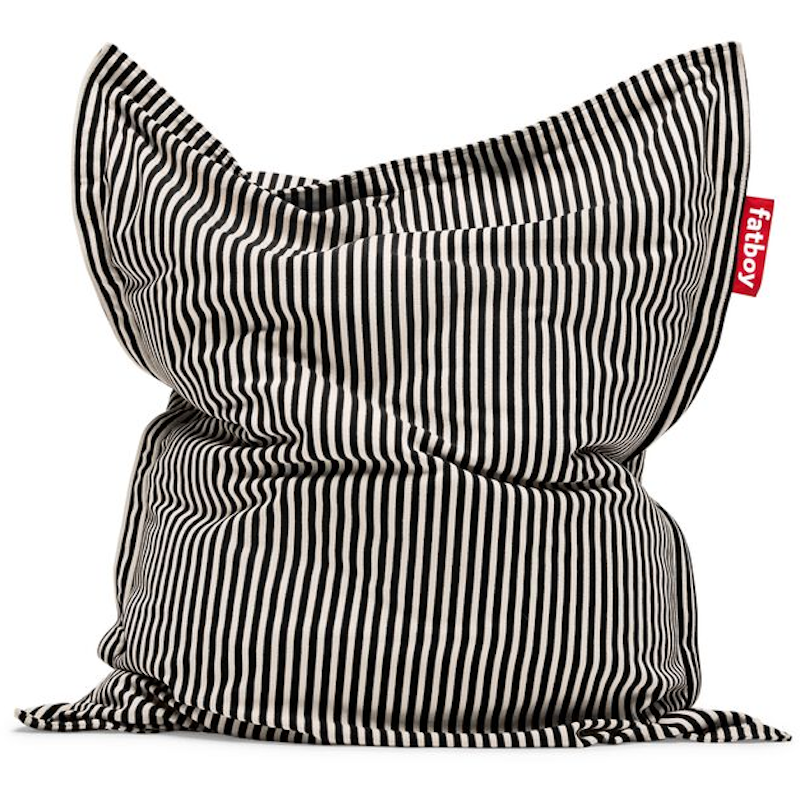 Original slim Terry Sitzsack, Schwarz / Creme